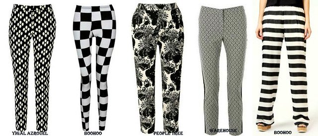 How to wear monochrome black and white trousers