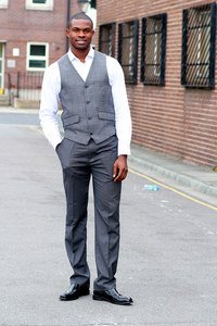 Men's grey waistcoat and matching pants