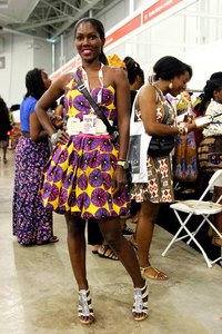 Kitenge/Ankara/African print one shoulder bubble hem mini dress: Street Style